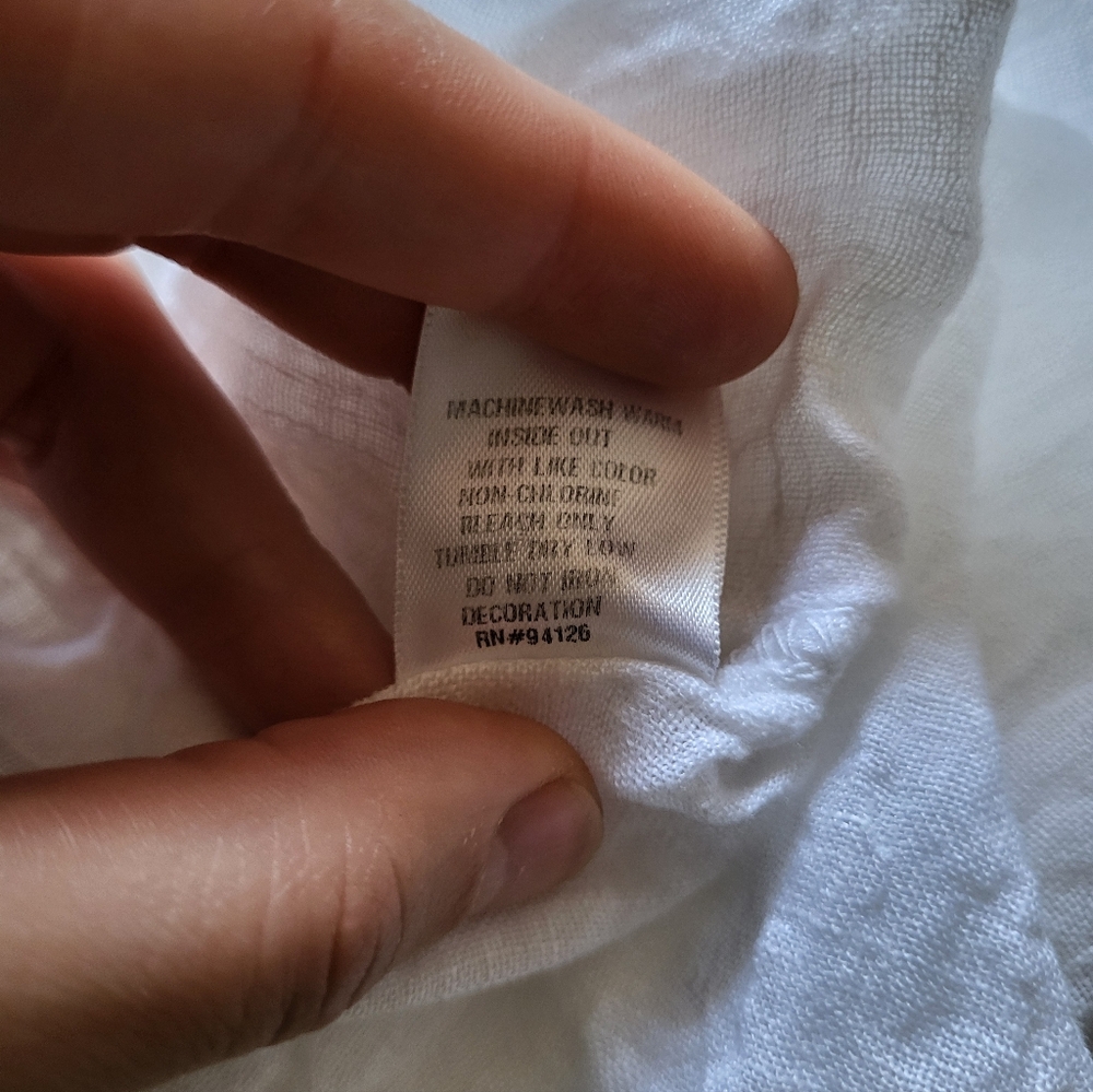 CP Shades Sibella 100% Linen Top Womens Sz. Small White Blouse - Picture 8 of 10